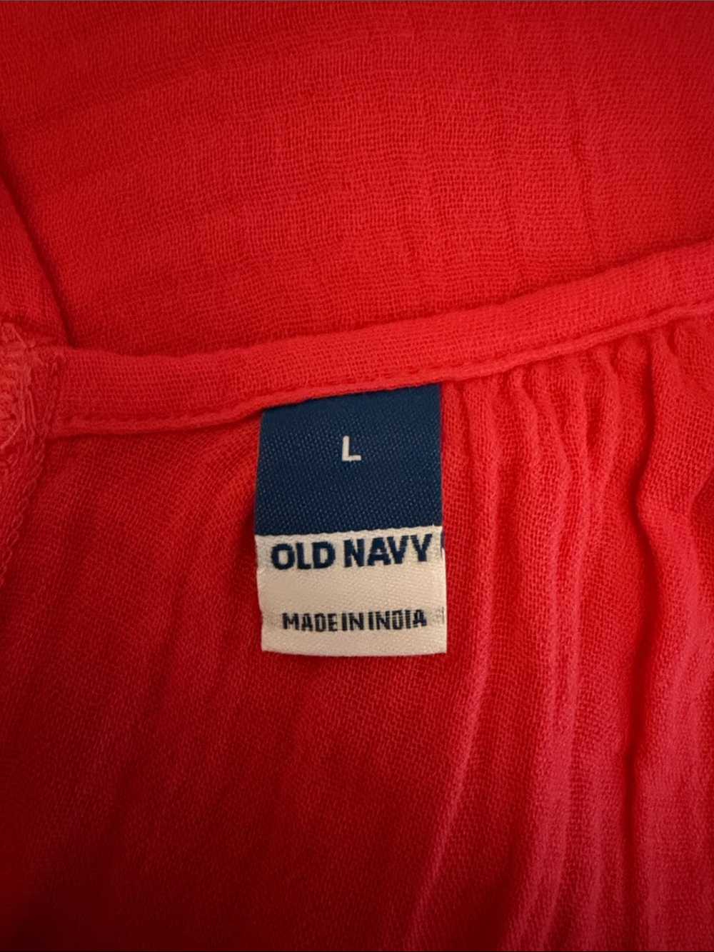 Old Navy Women’s Pink Tie-Shoulder Cotton Tank Top - Picture 3 of 4